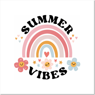 Summer vibes a cute vintage groovy summer time design Posters and Art